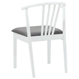 Dining Chair 2 pcs White and Grey Solid Rubberwood 42020397