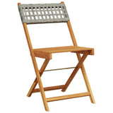 Bistro Set Grey Solid acacia wood, PE rattan Compact Collapsible 3281839