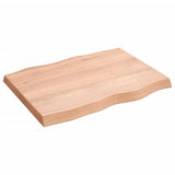 Table Top Light Brown 80x60x cm Treated Solid Wood Live Edge 363946