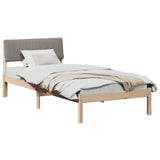 Bed frame Brown and taupe 90 x 200 cm Solid pine wood 878707