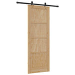 Sliding Door Set Manual Natural and black 78 x 211 cm 3333612