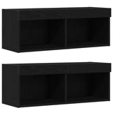 TV Cabinet Set Wall-mounted 8 pcs Black oak Engineered wood 3334388
