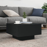 ZNTS Coffee Table with LED Lights Black 55x55x31 cm 836575