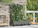 Garden Planter with Irrigation&Wheels 2 pcs Light Grey PP 3423002
