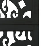 Room Divider 6 Panels Black Solid Wood Paulownia 358762