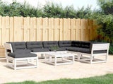 7 Piece Garden Lounge Set with Cushions White Solid Wood Pine 3216931