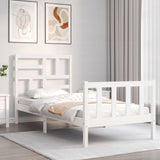 Bed Frame without Mattress White Single Solid Wood Pine 3193042
