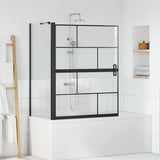 Bath Shower Screen Black and Transparent 100 x 68 x 128 cm 42018557
