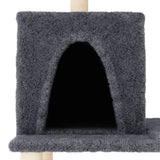 Cat Tree with Sisal Scratching Posts Dark Grey 167 cm 172069