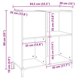 Record Cabinet Old Wood 84.5x38x89 cm Engineered Wood 857173