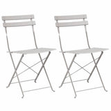 Garden Folding Chair Folding 2 pcs Beige 42 x 46 x 82cm Metal 42002959