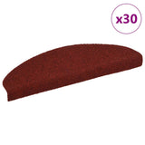 Stair Mats Self-adhesive 30 pcs 65x21x4 cm Bordeaux Red Half Round Large 3365659