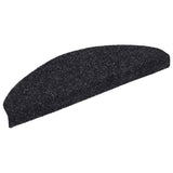 Stair Mats Self-adhesive 15 pcs 65x21x4 cm Black Half Round Large 132698