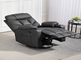 Manual Reclining Chair, Recliner Armchair with Swivel, Faux Leather, Footrest, Cup Holders, T3398P344109