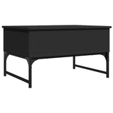 Coffee Table Black 70x50x40 cm Engineered Wood and Metal 845371