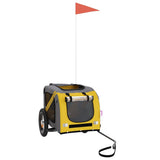 Pet Bike Trailer Yellow and Grey Oxford Fabric and Iron 93868