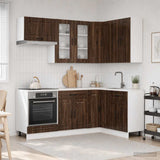 Kitchen Unit KALMAR 8 pcs Brown Oak Engineered Wood 3438454