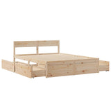 Bed Frame without Mattress 150x200 cm King Size Solid Wood Pine 3282345