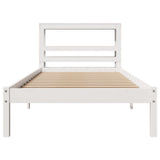 Bed Frame without Mattress White 90x200 cm Solid Wood Pine 3305717