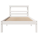 Bed Frame without Mattress White 90x200 cm Solid Wood Pine 3305717