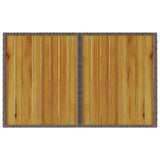 Garden Table with Wooden Top Grey 110x68x70 cm Poly Rattan 366356