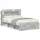 Headboard Cabinet with Storage Concrete Grey Engineered Wood 8001258