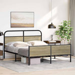 Metal Bed Frame without Mattress Sonoma Oak 160x200 cm 3318694