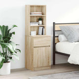 Bedside Cabinet Sonoma Oak 39x35x125 cm Engineered Wood 861312