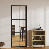 Interior Door ESG Glass and Aluminium 76x201.5 cm Black 151202