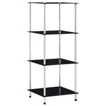4-Tier Shelf Black 40x40x100 cm Tempered Glass 249510