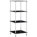 4-Tier Shelf Black 40x40x100 cm Tempered Glass 249510