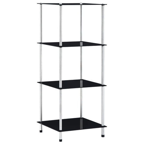 4-Tier Shelf Black 40x40x100 cm Tempered Glass 249510