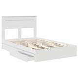 Storage Bed with Headboard White 120 x 190 cm Engineered Wood 3409923