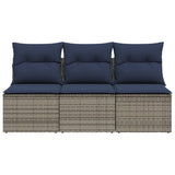 Garden Sofa 7 pcs Grey and beige 165 x 62 x 69 cm Poly rattan 366166