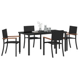 Garden Dining Set 5 pcs Black Powder-Coated Steel 3379418