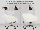 46-56 cm Velvet-feel Office Chair - Cream T3398P377437