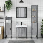 ZNTS 4 Piece Bathroom Cabinet Set Grey Sonoma Engineered Wood 3214773