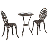 Garden Bistro Set 3 pcs Bronze Aluminium 42002386