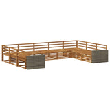 Outdoor Sofa Set 9 pcs Natural Solid Acacia Wood 3383847