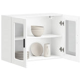 Kitchen Wall Cabinet with Glass Door Porto White 854087