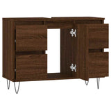 Bathroom Cabinet Brown Oak 80x33x60 cm Engineered Wood 831659