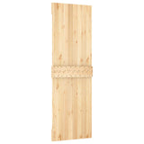 Sliding Door Natural and Black 70 x 210 cm Solid Pine Wood 3444904