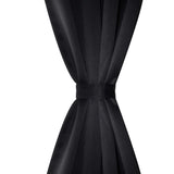 2 pcs Black Blackout Curtains with Metal Rings 135 x 245 cm 130369