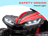 12V Ride-On Quad Bike w/ Music, Horn, for Ages 3-5 Years - Red T3398P553413