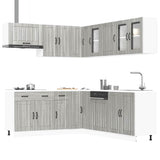 11 Piece Kitchen Cabinet Set Lucca Grey Sonoma Engineered Wood 3314927