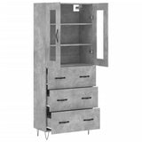 Highboard Concrete Grey 69.5x34x180 cm Engineered Wood 3198437