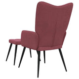 Relaxing Chair with a Stool Wine Red Fabric 327960