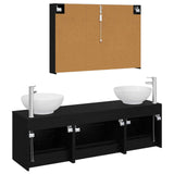 Bathroom Furniture Set 4 pcs Black Oak 3406944