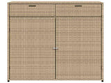 Garden Storage Cabinet Beige 105x55x113 cm Poly Rattan 365566