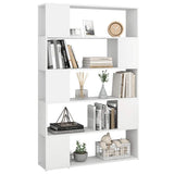 Book Cabinet Room Divider White 100x24x155 cm Engineered Wood 809197